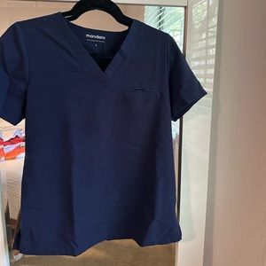 Mandala Scrubs Top & Bottom - Navy Blue